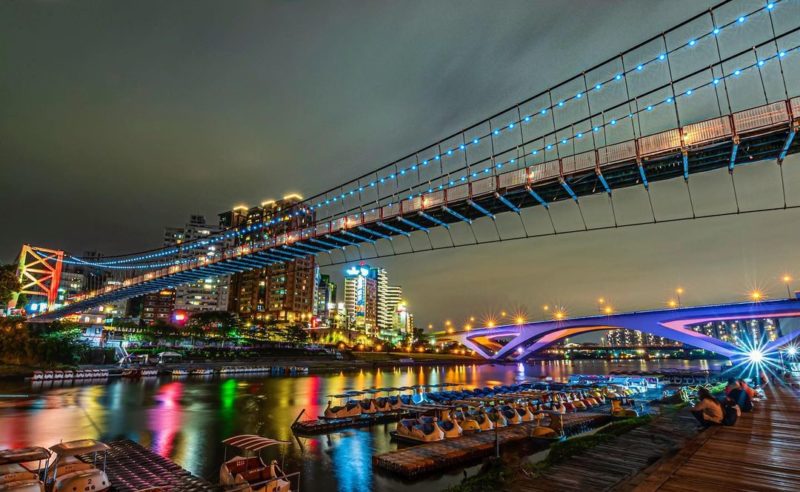新店碧潭夜景,碧潭吊橋