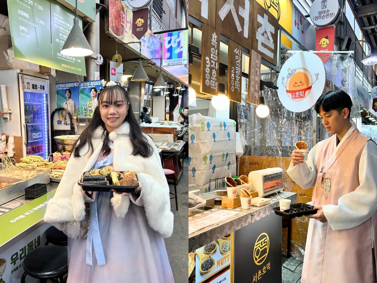 韓國美食|景福宮附近必去的【通仁市場】,體驗穿韓服用古銅錢逛市場!