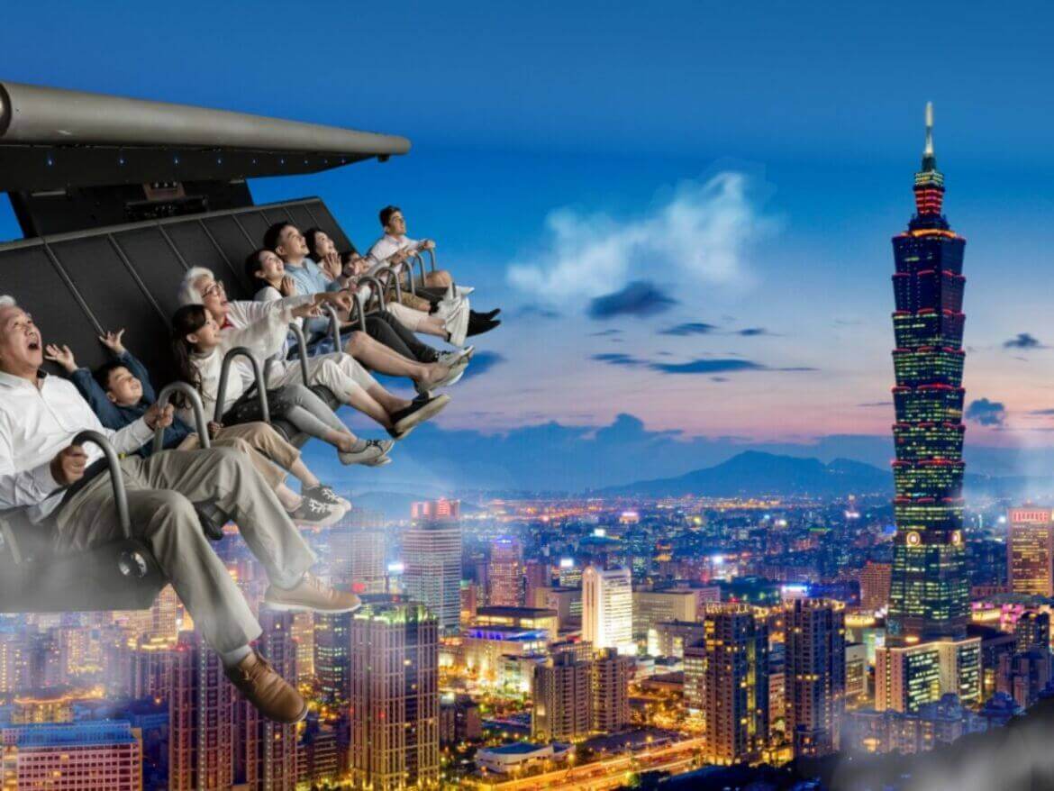 Taipei Attractions｜“i-Ride TAIPEI Flying Theater” in Xinyi, Taipei — A 5D Sensory Flight Experience Around the World for Families and Couples!