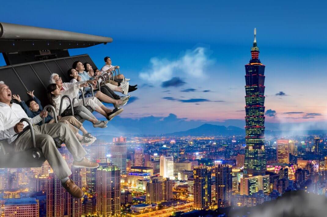 台北景點|台北信義「i-Ride TAIPEI 飛行劇院」用5D感官帶你環遊世界,親子情侶都能玩的高空冒險新體驗!